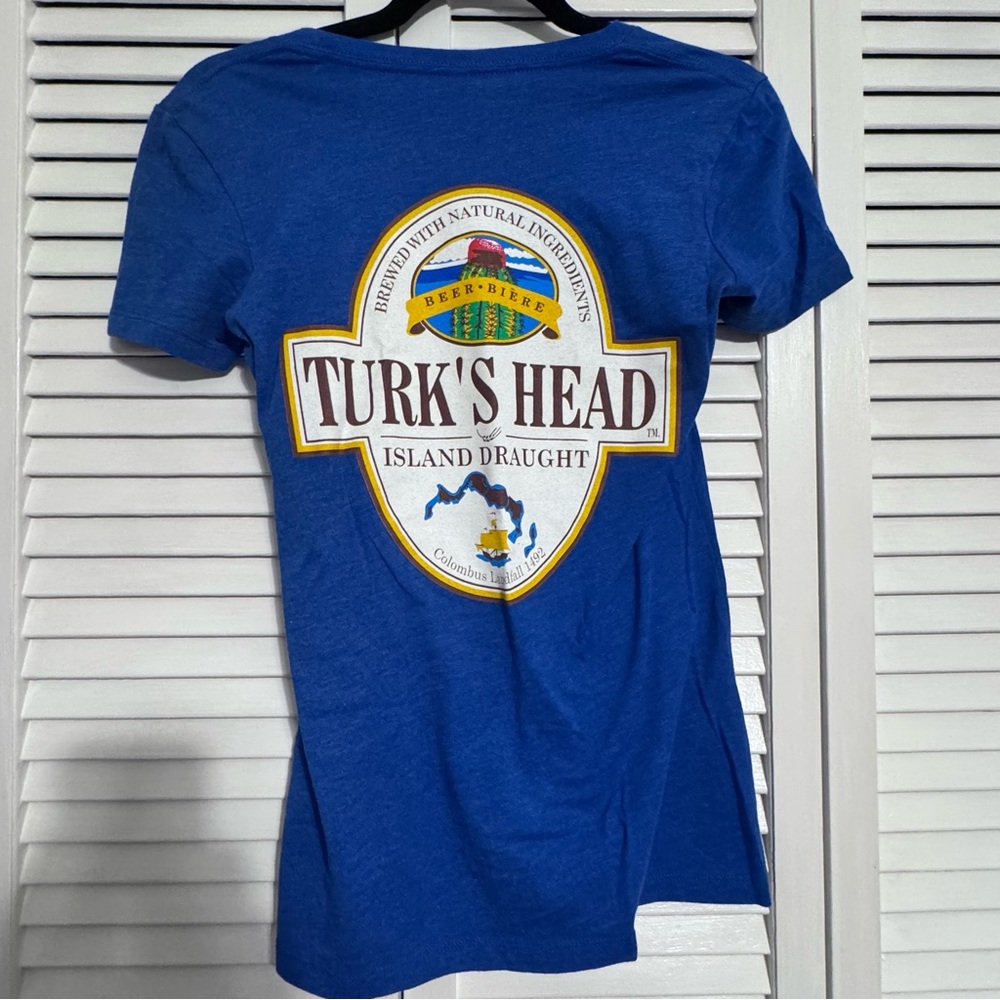 Turk’s Head Island Draught Beer Tee – Blue Graphic Shirt (S)